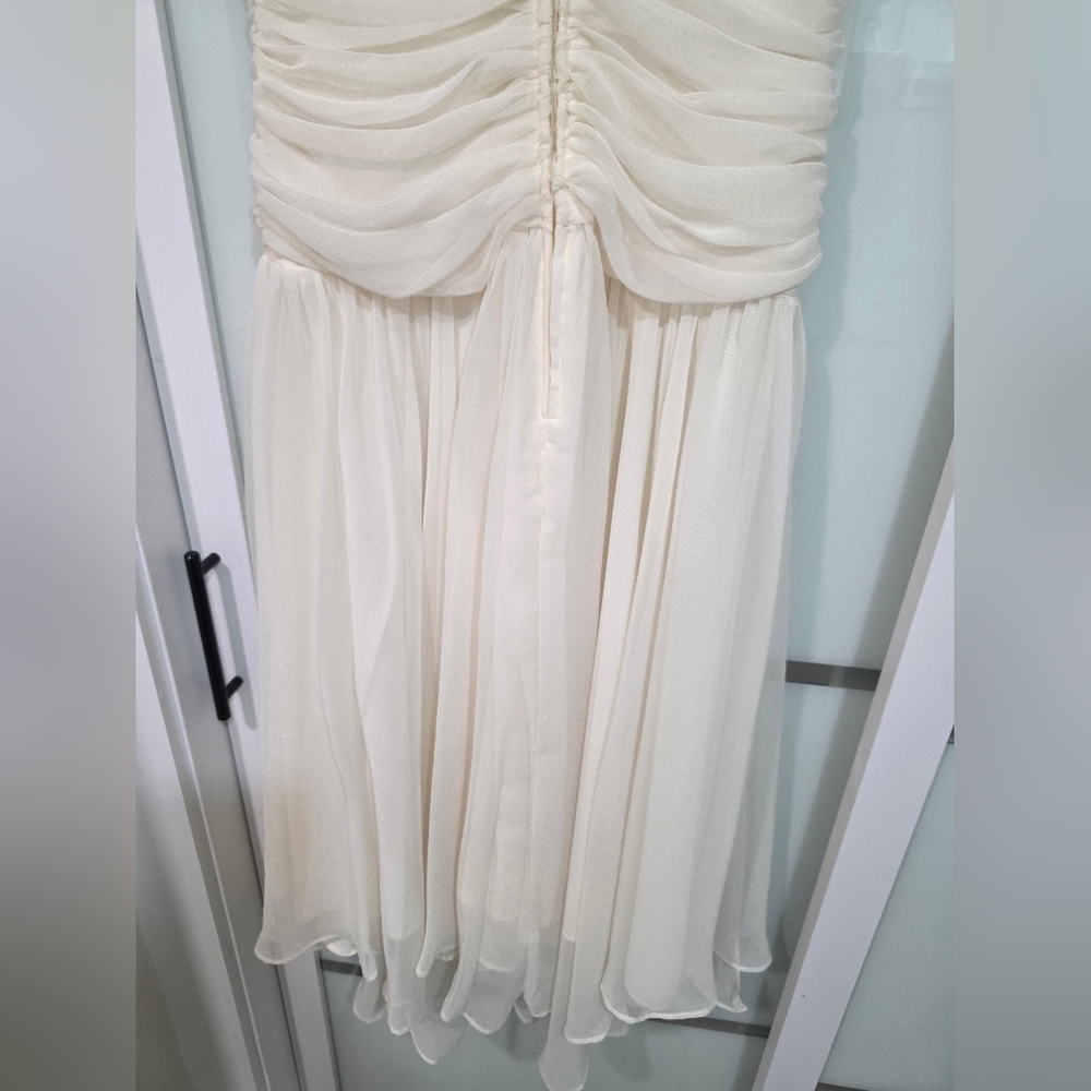 Algo Boutique 🌟 Vintage-Inspired Cream Chiffon Midi Embellished Dress - Picture 12 of 16